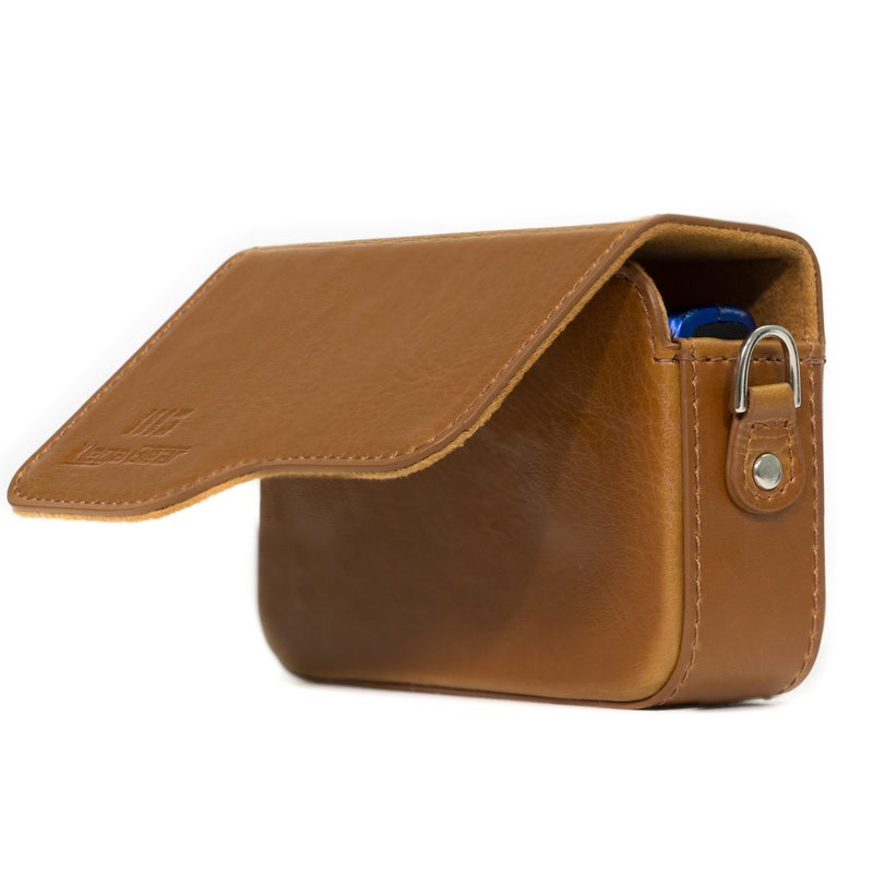MegaGear Canon PowerShot SX620 HS, ELPH 180, ELPH 360 HS, ELPH 190 is, ELPH 170 is, SX610 HS Leather Camera Case with Strap - Light Brown - MG1091 - Image 3
